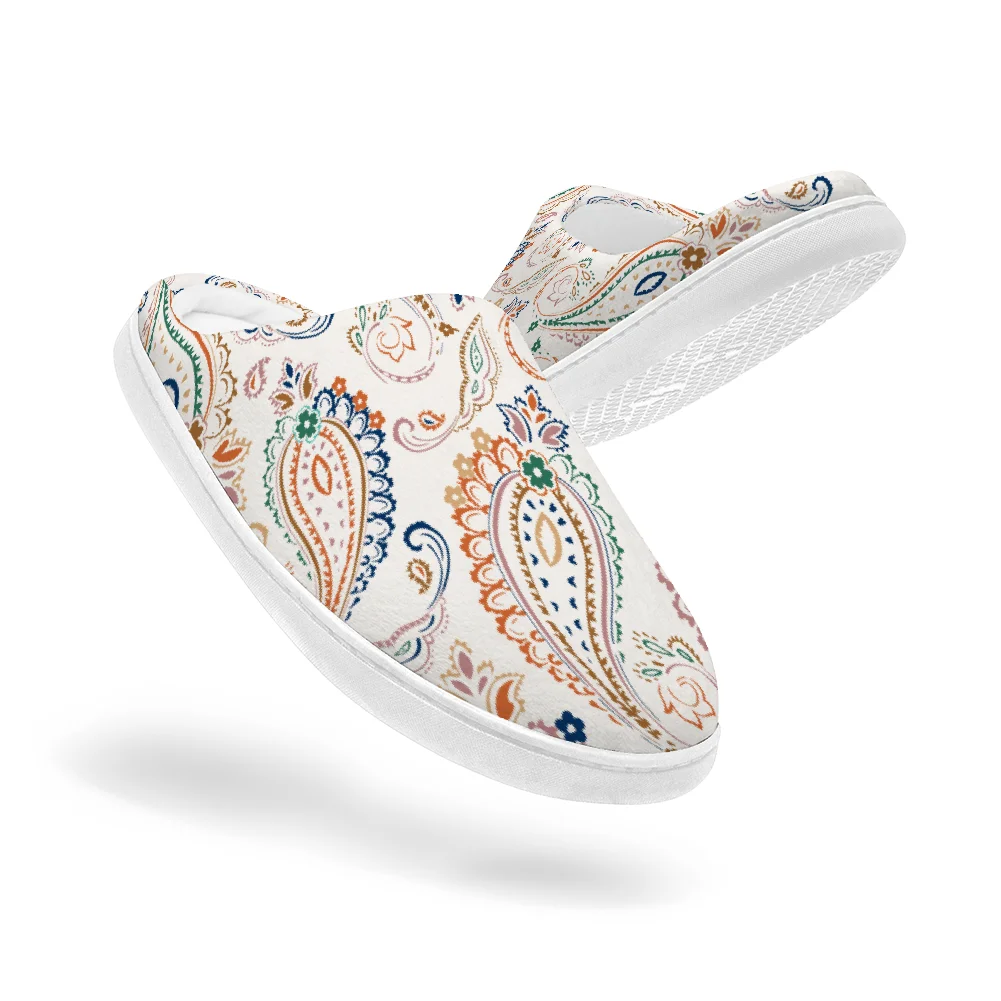Men Shoes Winter - Handgezeichnete Linien Keep Smiling Home Baumwoll-Hausschuhe