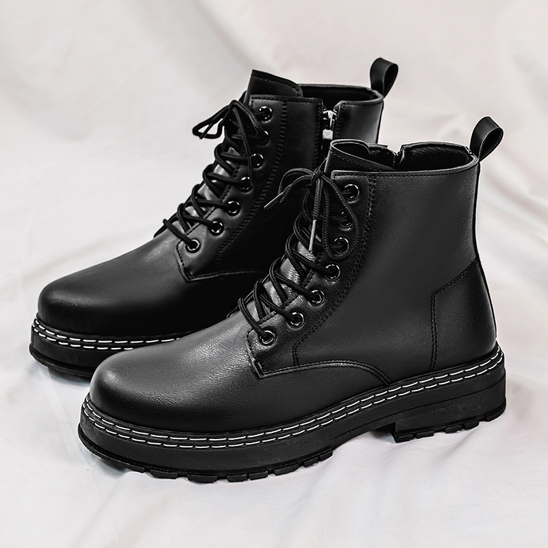 Men'S Shoes Dq - 4-Jahreszeiten-Motorradstiefel aus schwarzem Lackleder für Herren