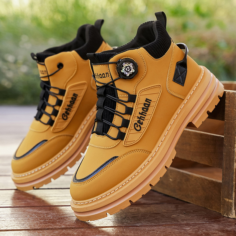 Men'S Shoes Dq - Herren-High-Top-Stiefel, Schnellanzug-Design mit Drehknopf, Komfortables Futter,