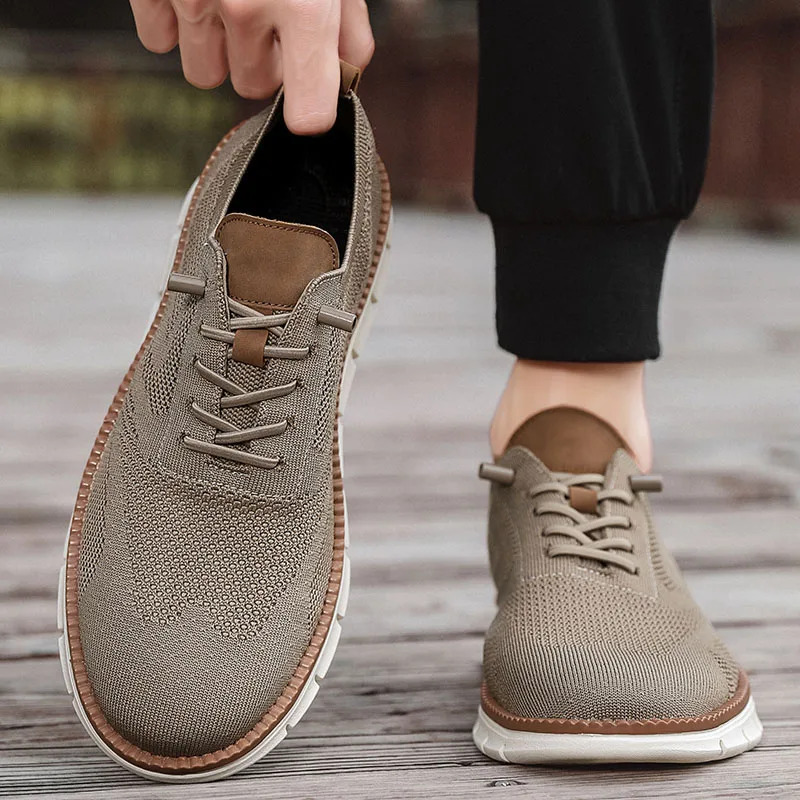 Men'S Shoes Brogues - Herren-Freizeitschuhe, klassische, atmungsaktive Brogue-Flats, dämpfende Farbblock-Design-Kleiderschuhe,