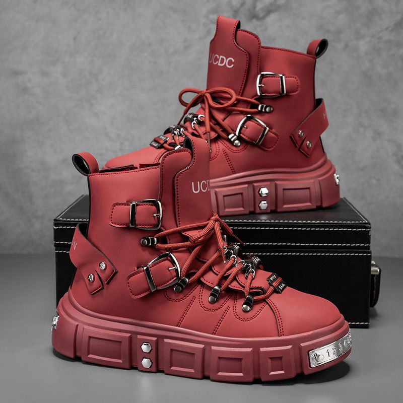 Men Shoes Red - Original Marke Stiefel für Mann Punk