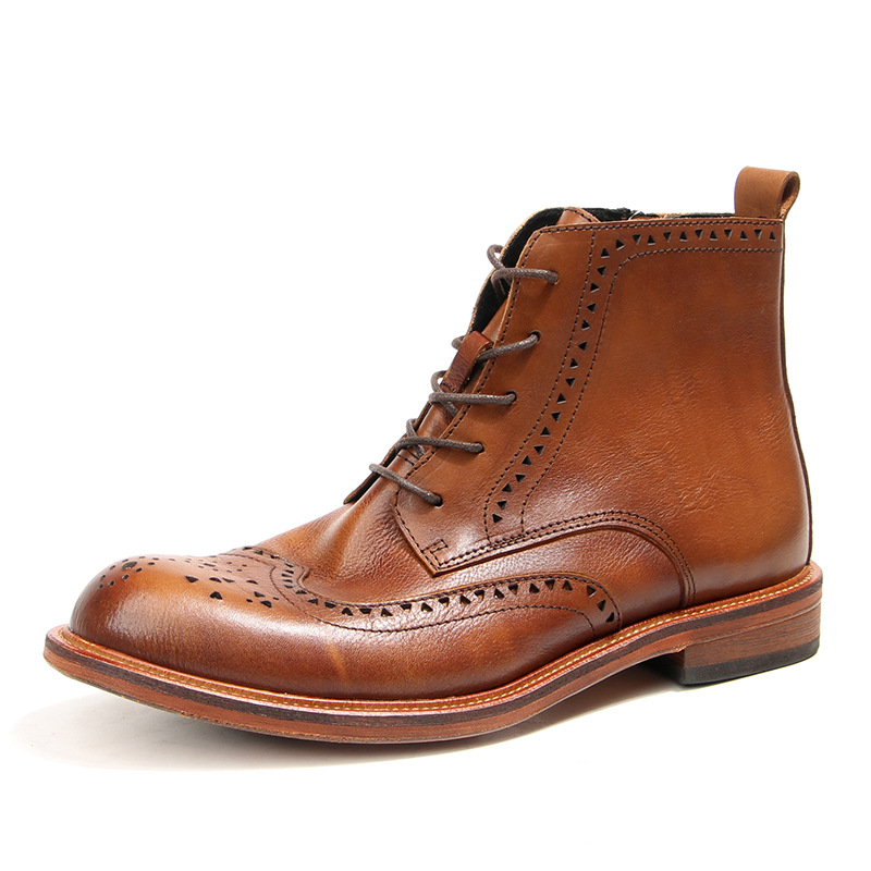 Men'S Shoes Brogues - Vintage Herren-Knöchel-Chelsea-Stiefel, luxuriöses echtes Leder, 2025,