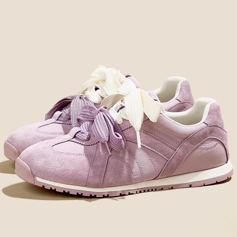 Casual Sneaker Low - Lila lässige Damenschuhe aus echtem Leder,