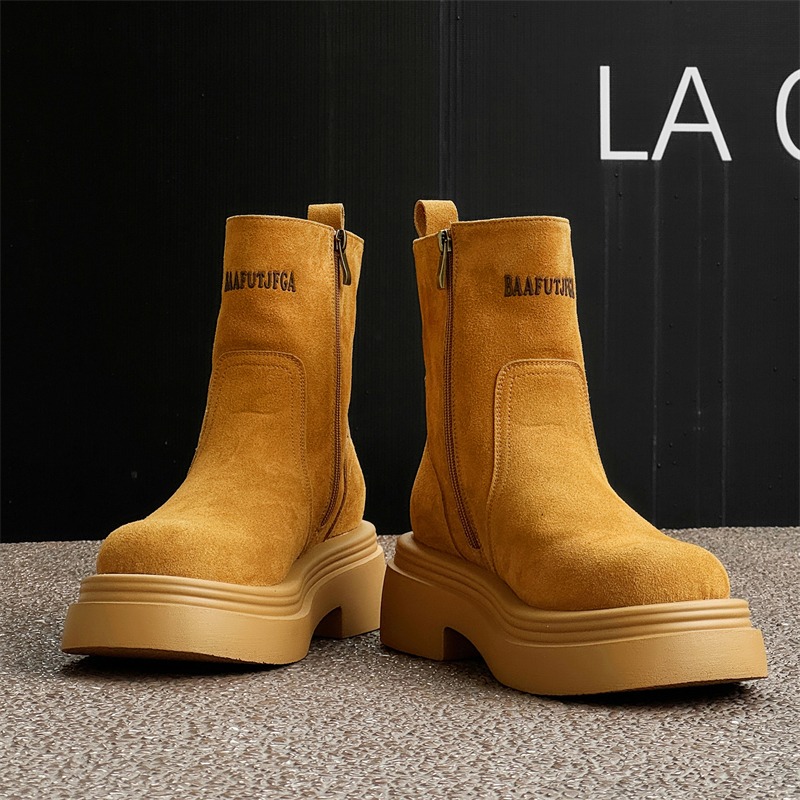 Men'S Shoes Dq - Winter Europa Amerika Retro Dickbodige Stiefel
