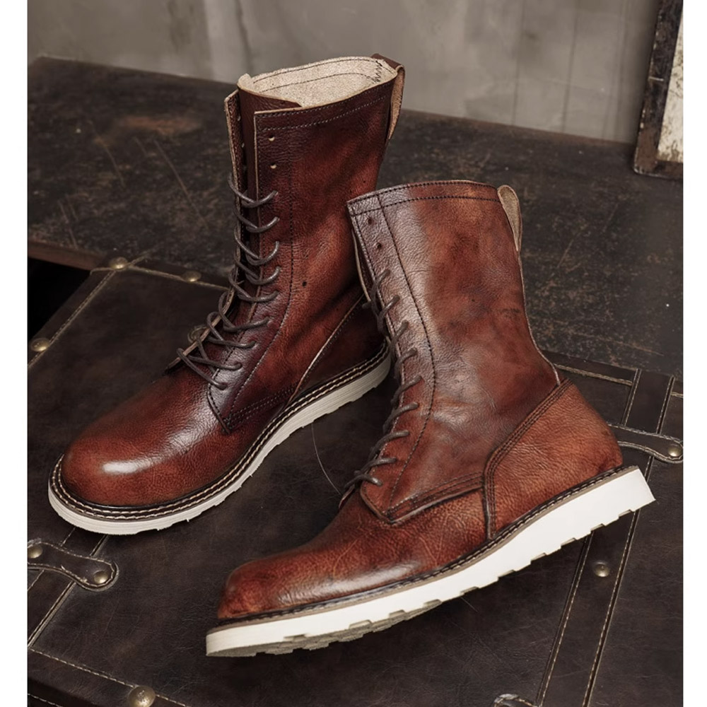 Herren-Motorradstiefel aus ech – Men'S Shoes Brogues Bewertung und Preis