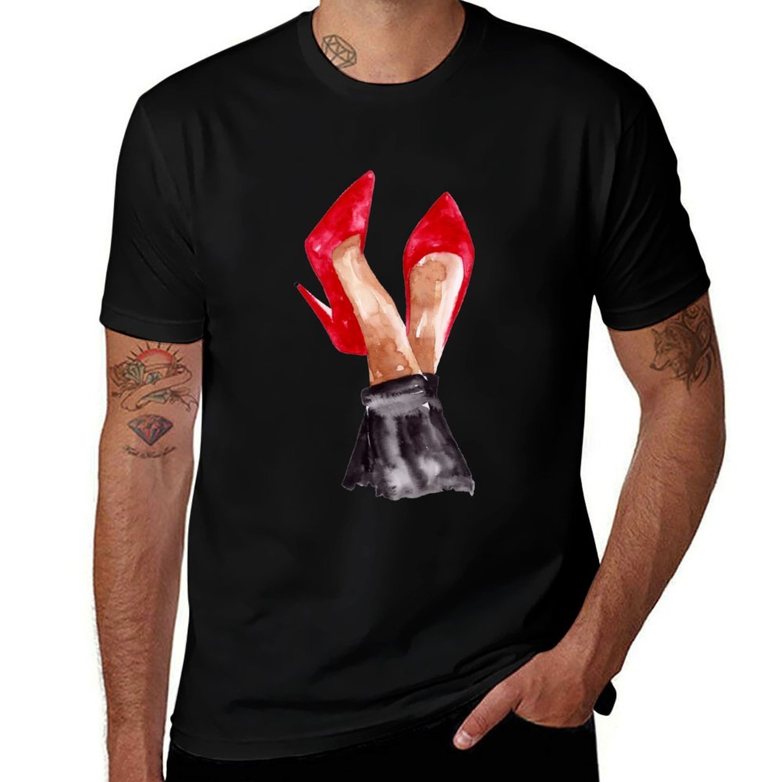 Rotes Stiletto-Schuh-T-Shirt m – Men Shoes Illustration Bewertung und Preis