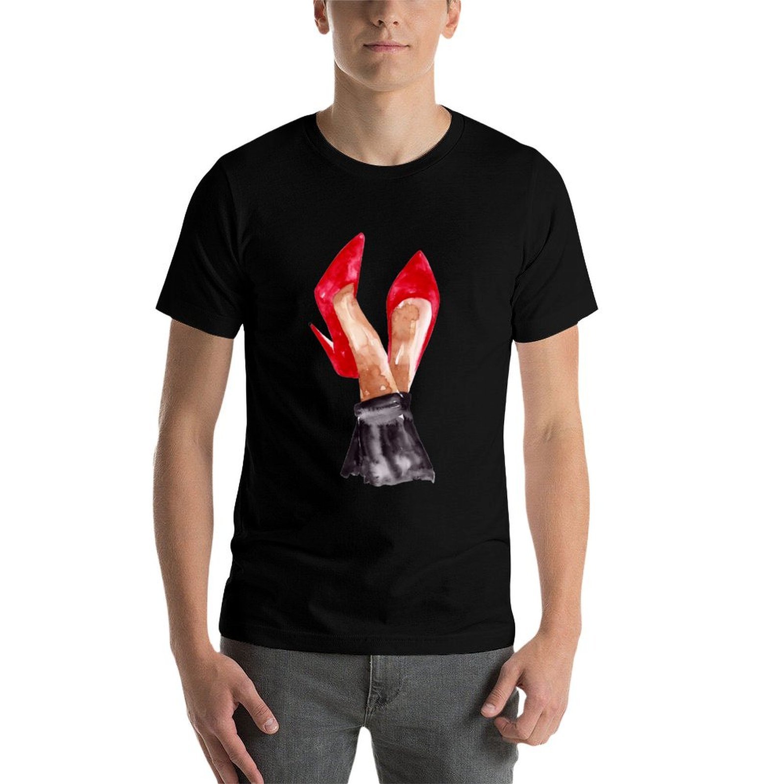 Rotes Stiletto-Schuh-T-Shirt m – Men Shoes Illustration Bewertung und Preis