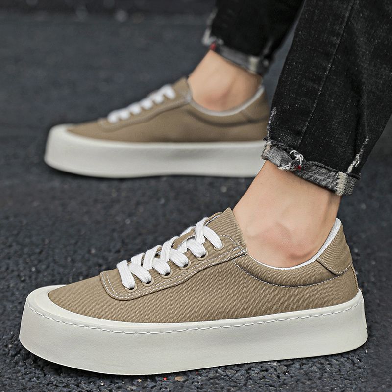 Khaki Flache Turnschuhe Leinwa – Men Shoes Offer Bewertung und Preis