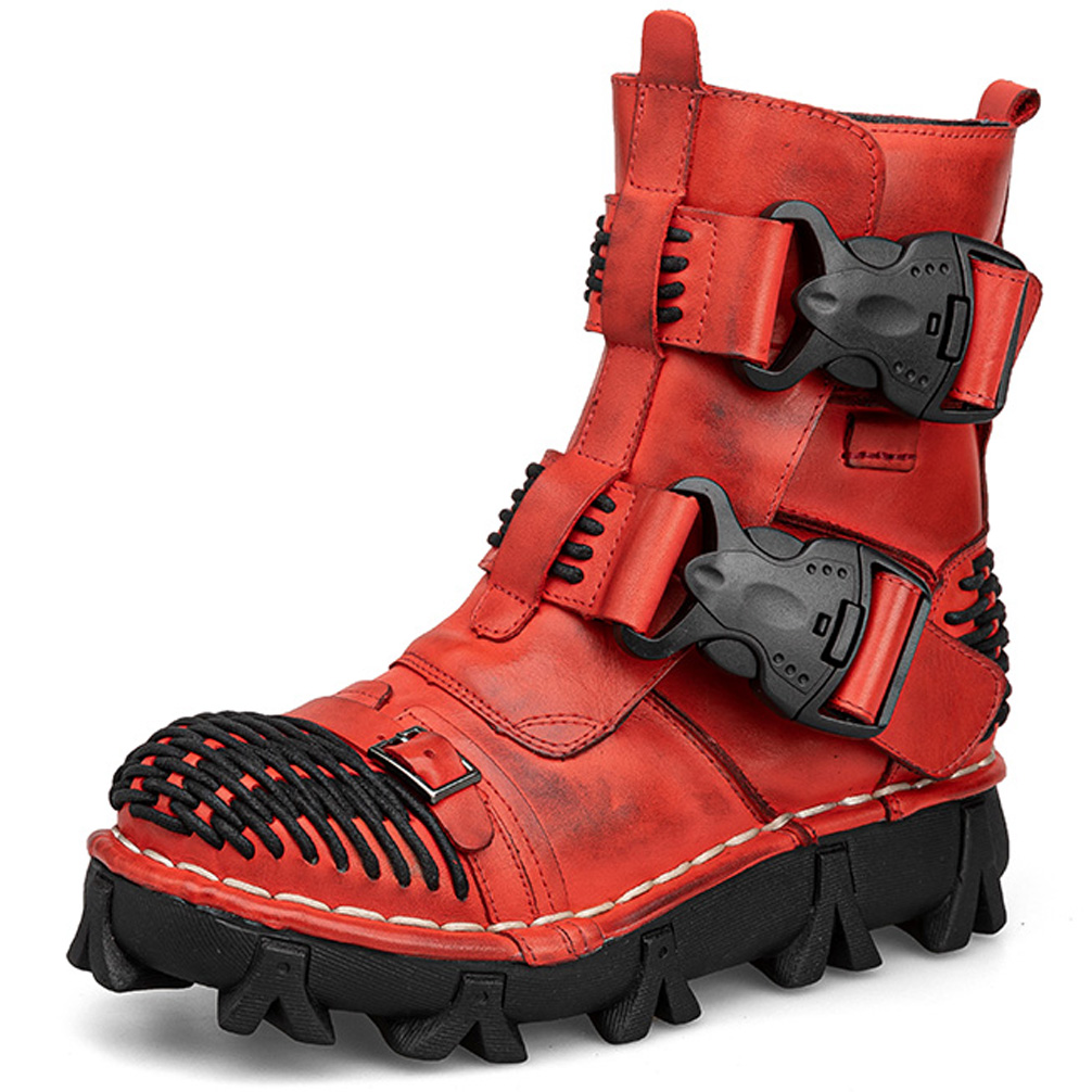 Herren-Motorradstiefel aus ech – Men Shoes Red Bewertung und Preis