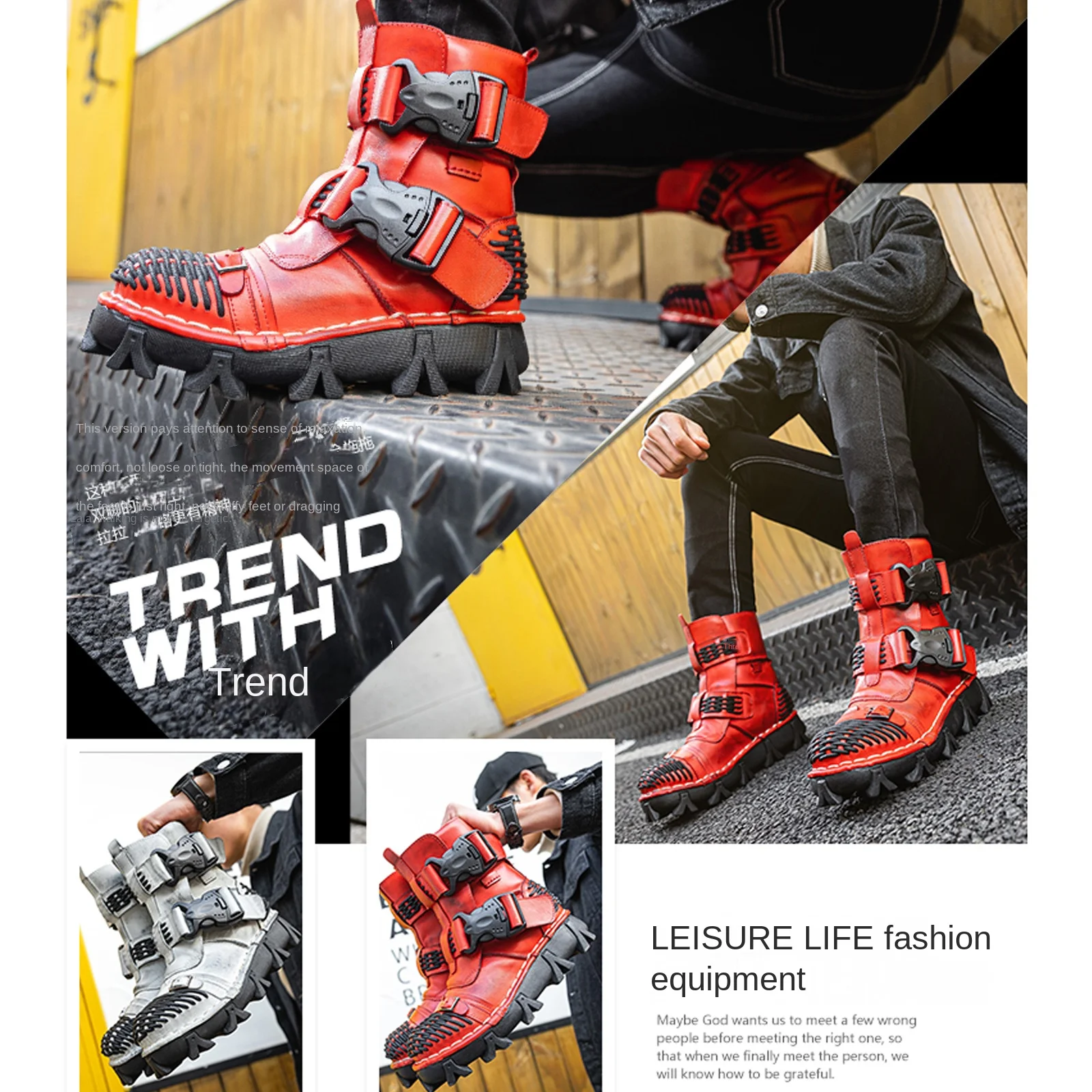 Herren-Motorradstiefel aus ech – Men Shoes Red Bewertung und Preis