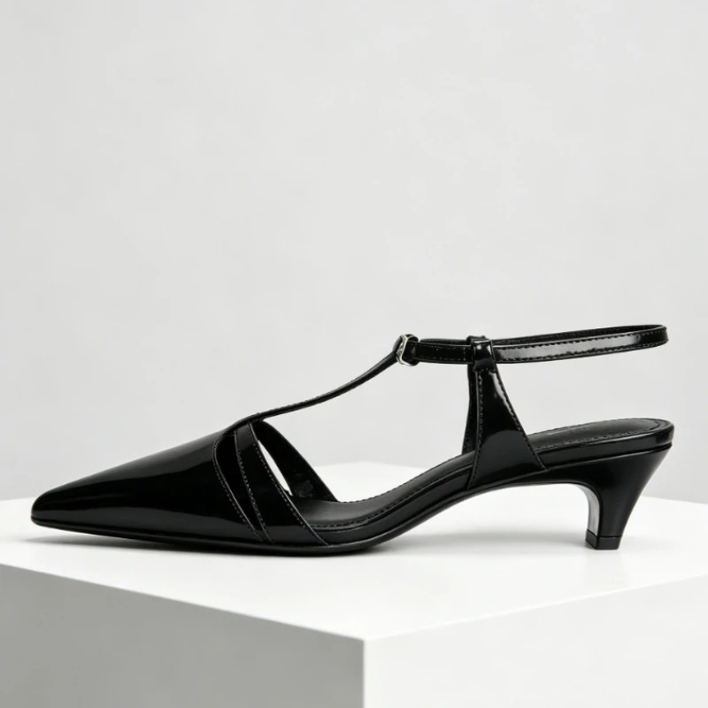 Lackleder Kitten Heel Damen Pu – Dress Shoe Pointed Bewertung und Preis
